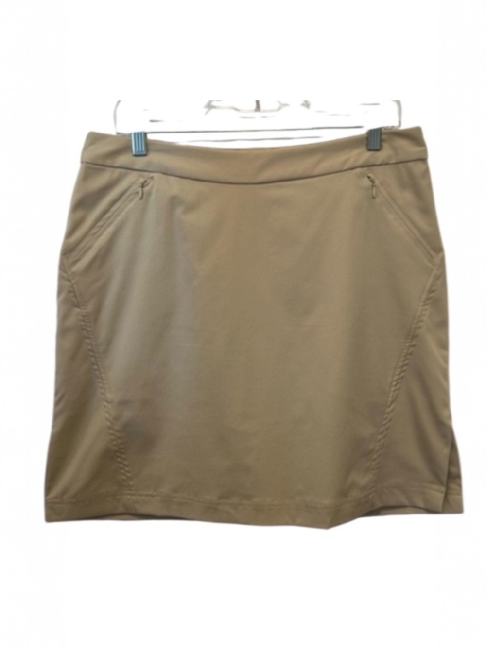 Callaway Golf Skort Pleated Zip Pockets Beige Sz 10 Pickleball Preppy Athletic